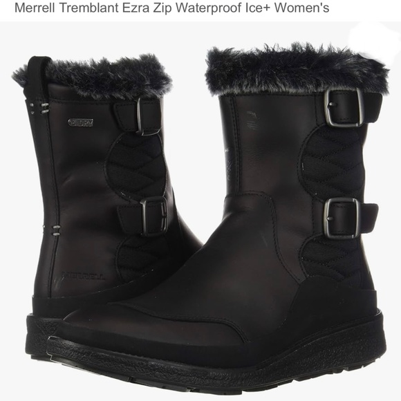 New Women’s Merrell Tremblant Ezra Zip Waterproof Ice+ Leather Winter Boots - Picture 5 of 5